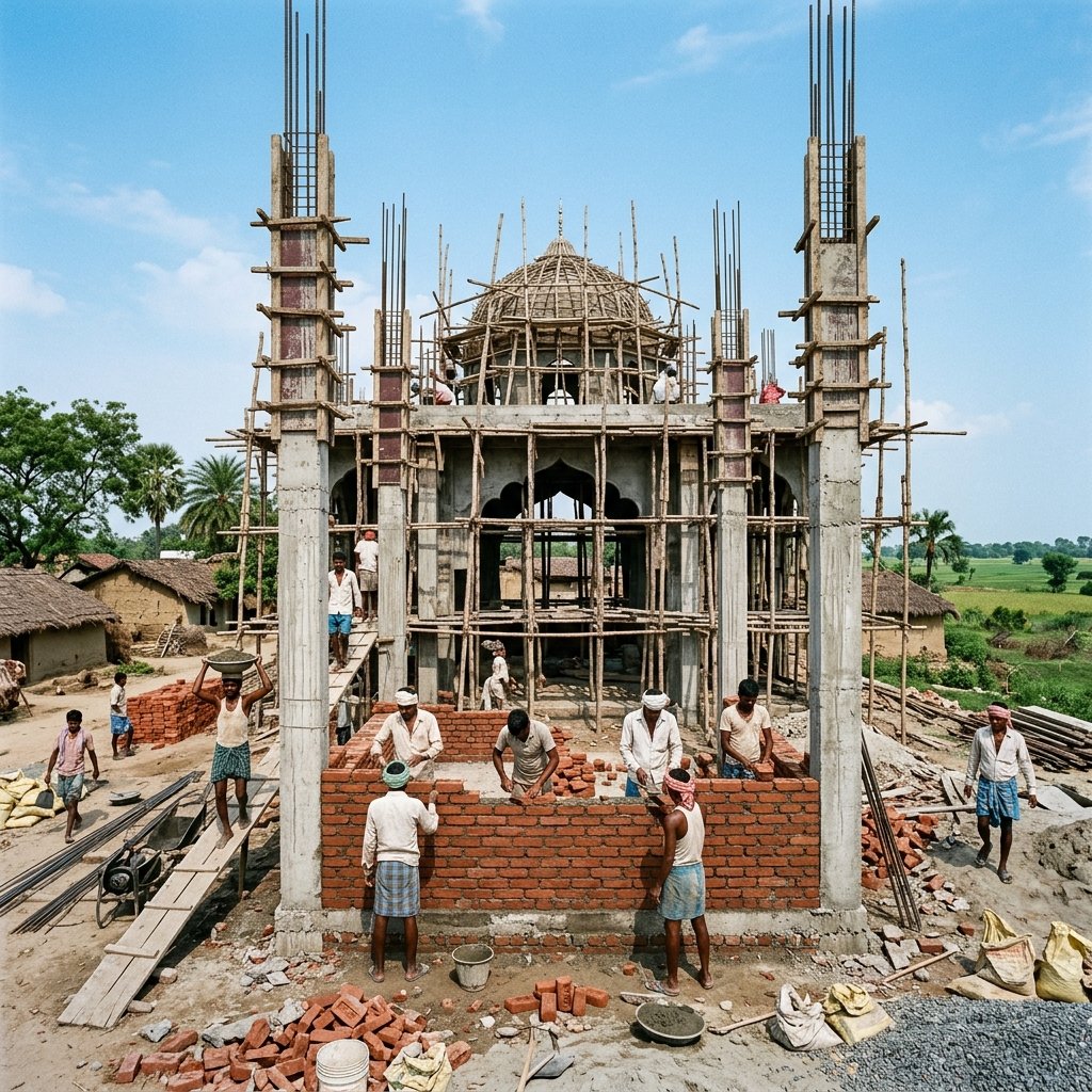 Masjid Construction Site in Village Bai, Mewat